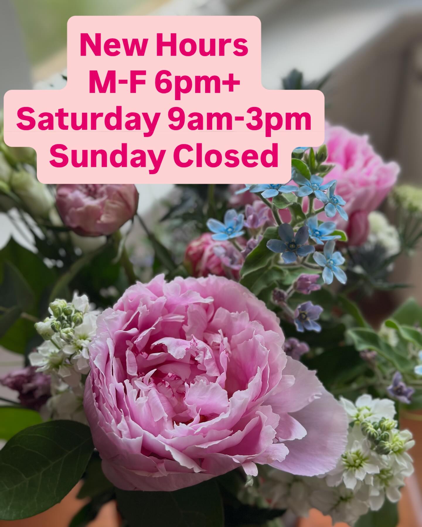 Start 1st July I have new business hours.